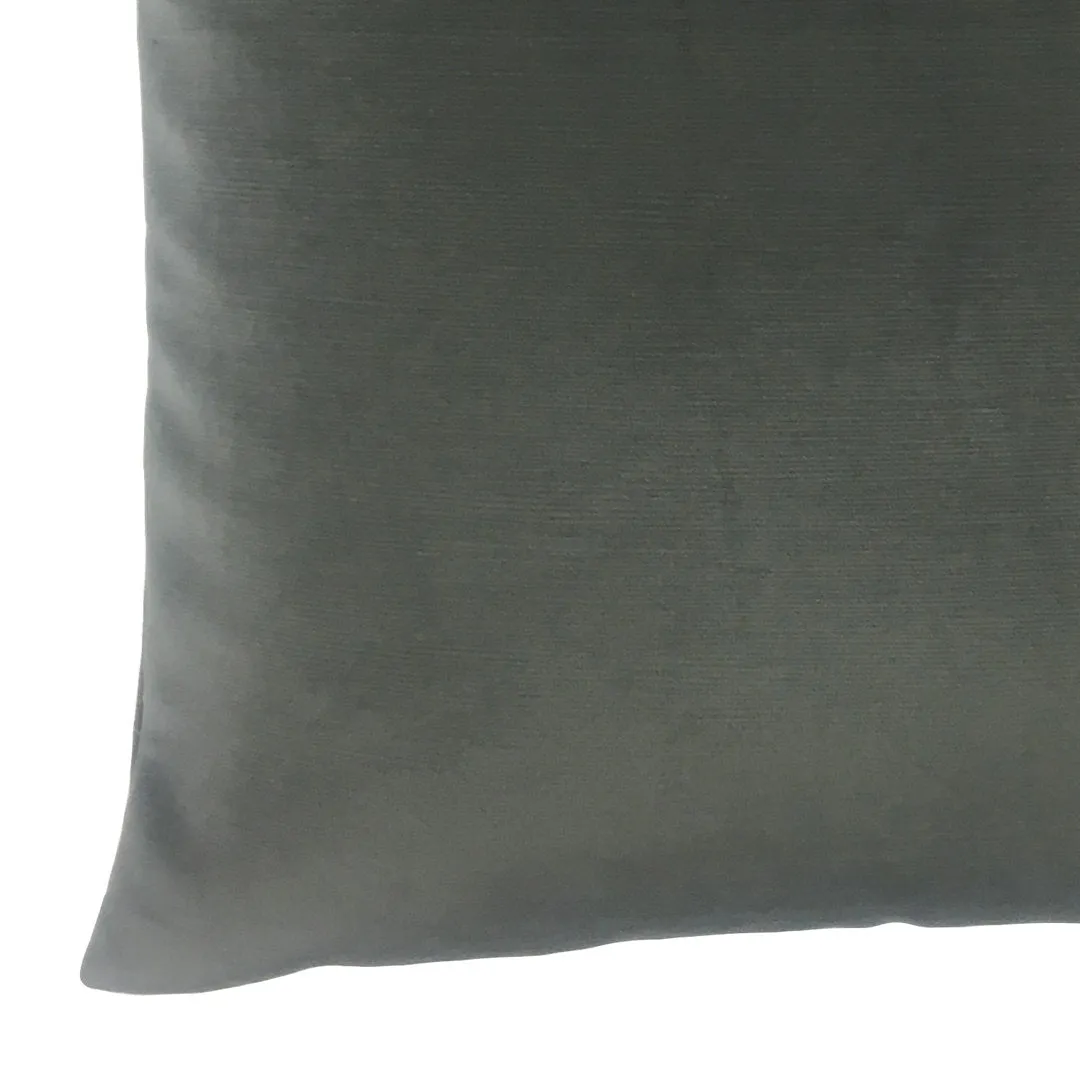 Square Velvet Pillow Cover & Insert The Pillow Collection Color: Gray Size: 22" x 22"