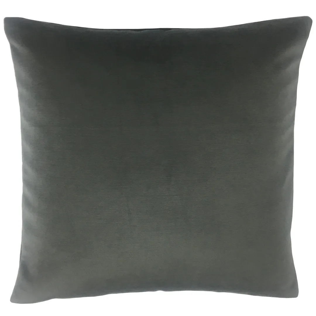 Square Velvet Pillow Cover & Insert The Pillow Collection Color: Gray Size: 22" x 22"