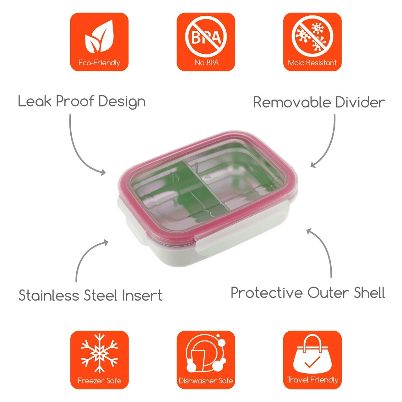 Stainless Divided Snackbox / 11 oz