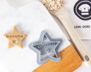 Star Shaped Dog Biscuit Cookie Cutter (Personalized)