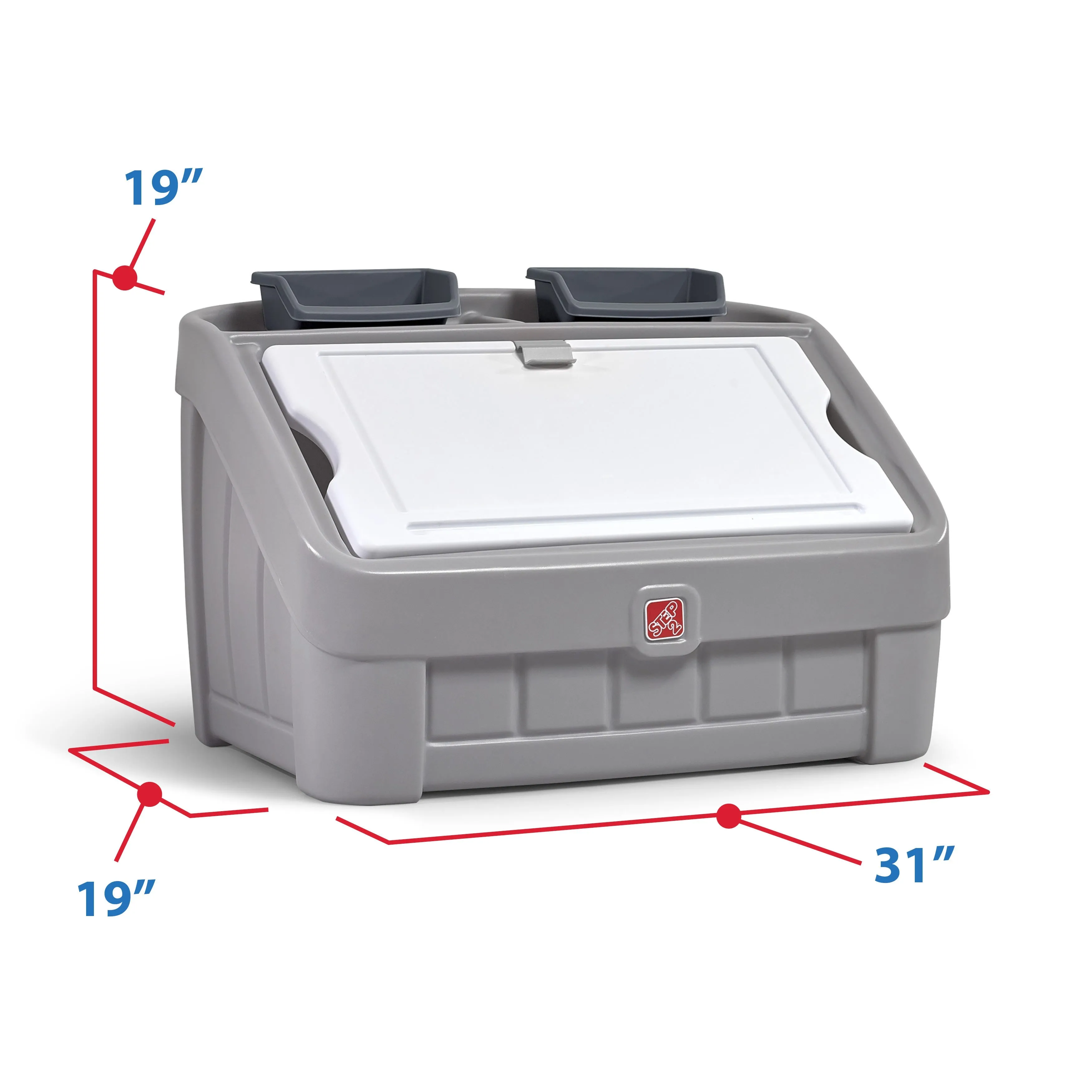 Step2 2-n-1 Toy Box & Art Lid - Gray