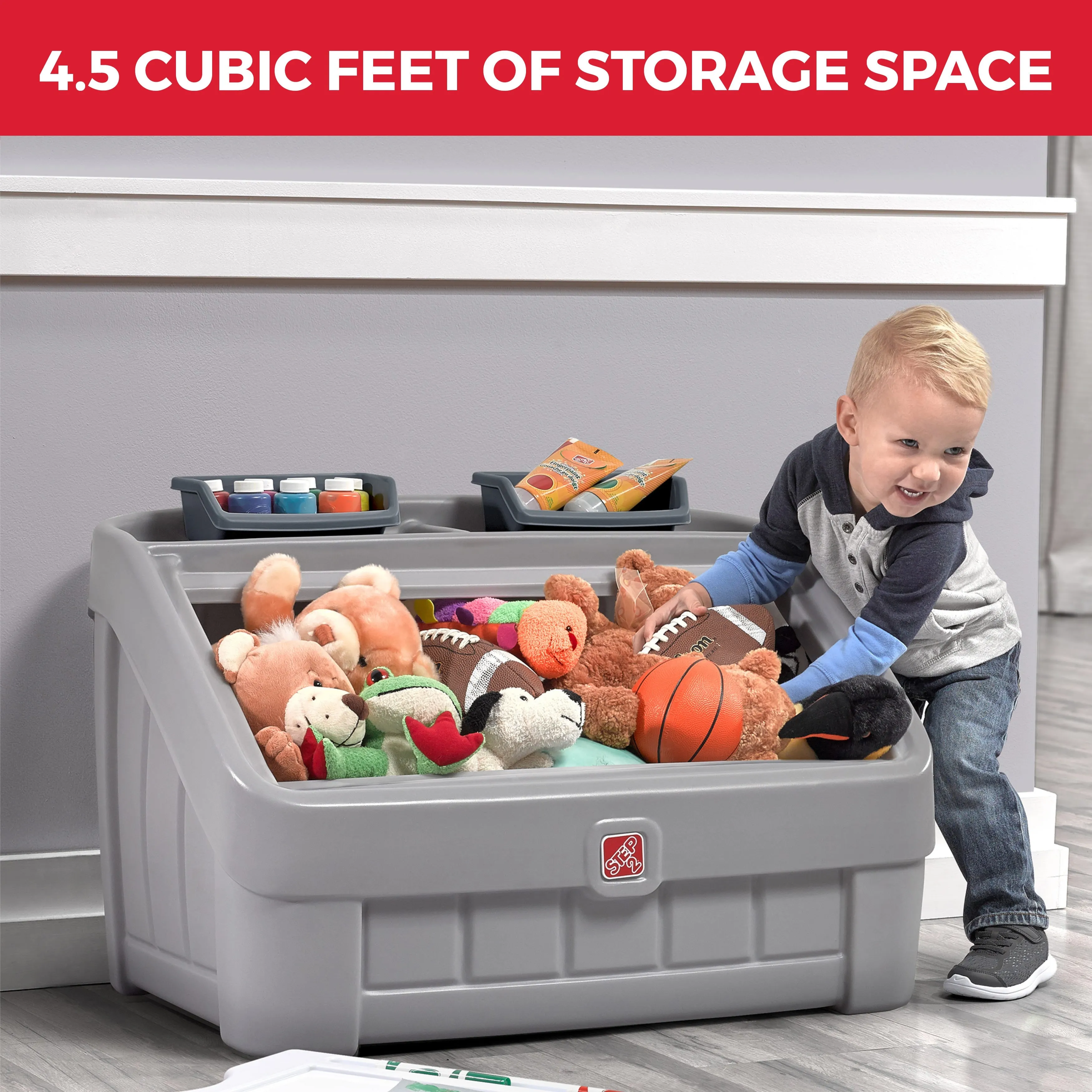Step2 2-n-1 Toy Box & Art Lid - Gray