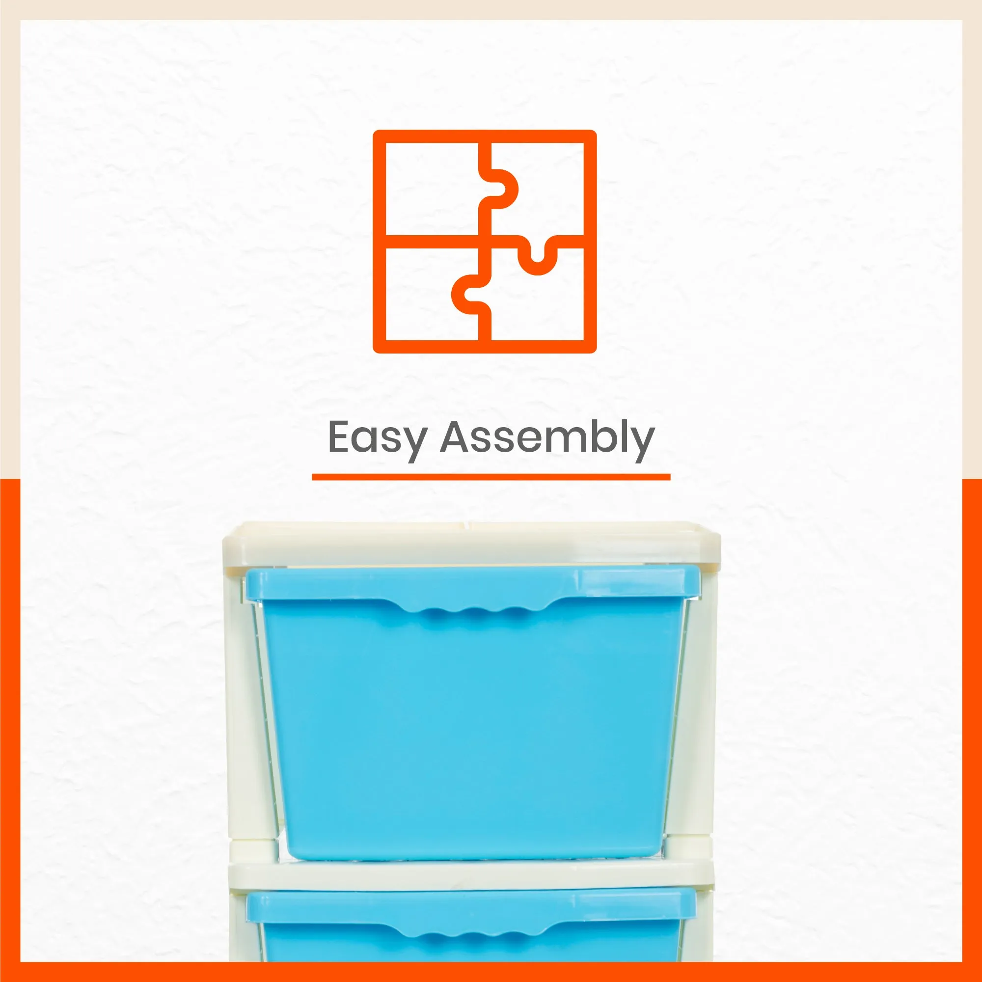 Stomo 4 Drawer Multi-Purpose Storage Organizer for Home and Office (Blue)