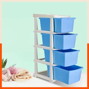 Stomo 4 Drawer Multi-Purpose Storage Organizer for Home and Office (Blue)