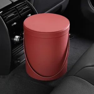 Storage Box Trash Can, Custom Fit For Your Cars, Portable Collapsible Car Trash Can, Leather Waterproof Small Mini Car Garbage Can Waste Basket, Car Accessories MB15989