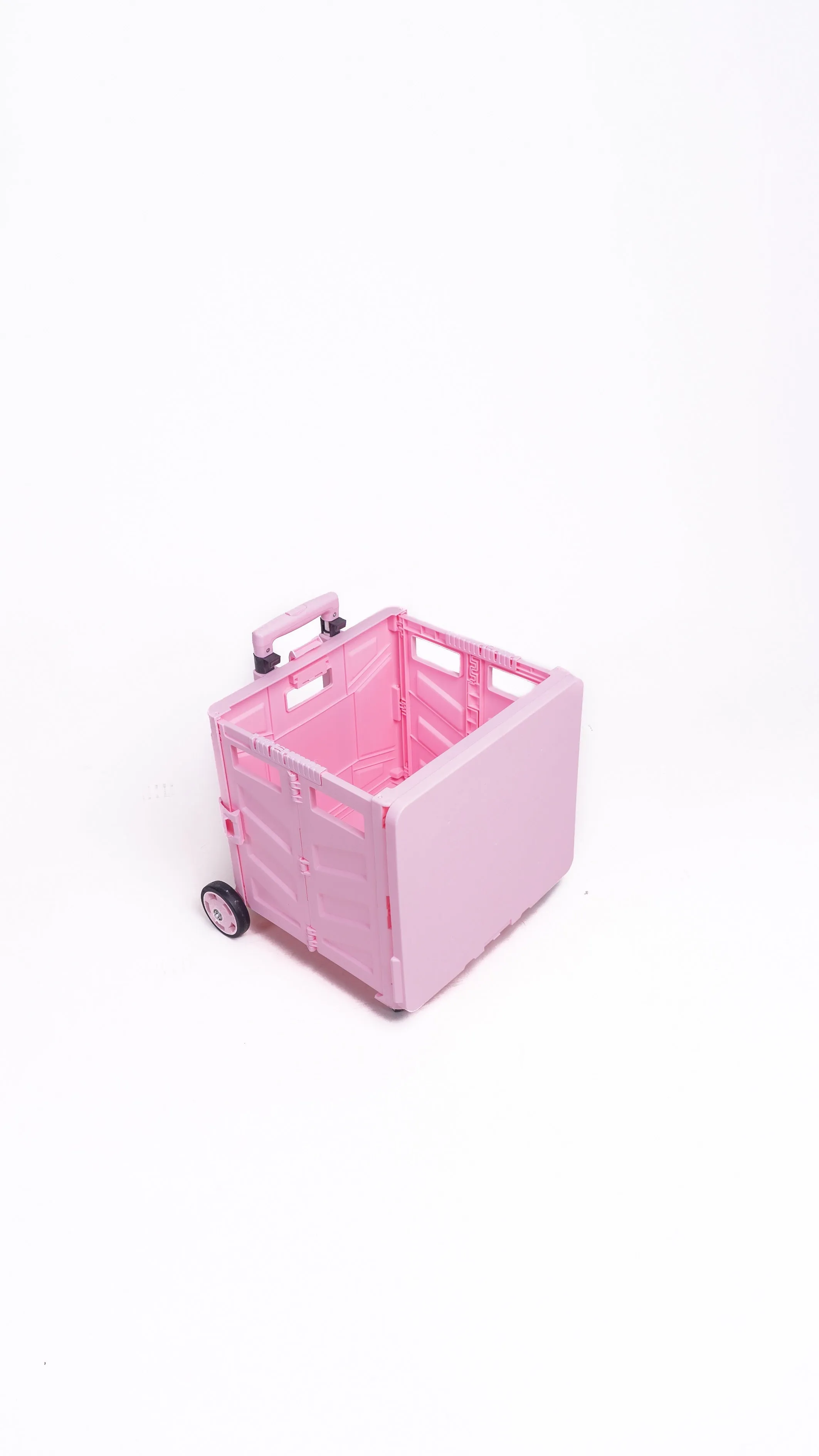 Sven Portable Folding Trolley Shopping Cart 75L (Pink)