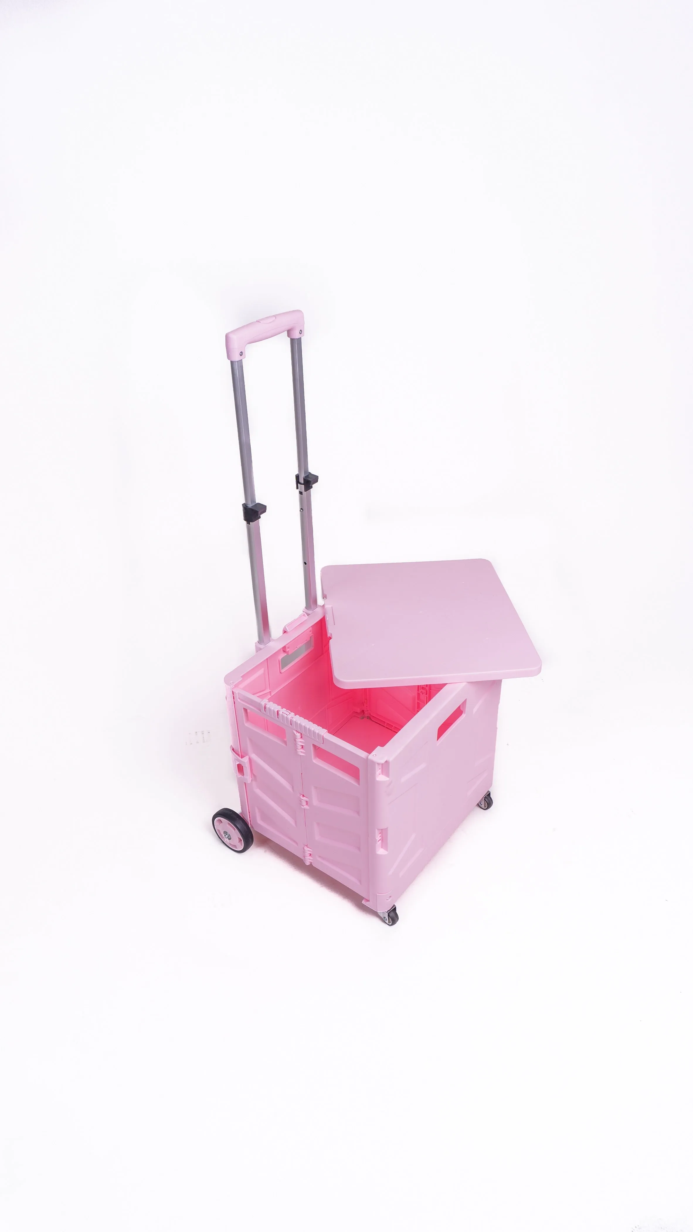 Sven Portable Folding Trolley Shopping Cart 75L (Pink)
