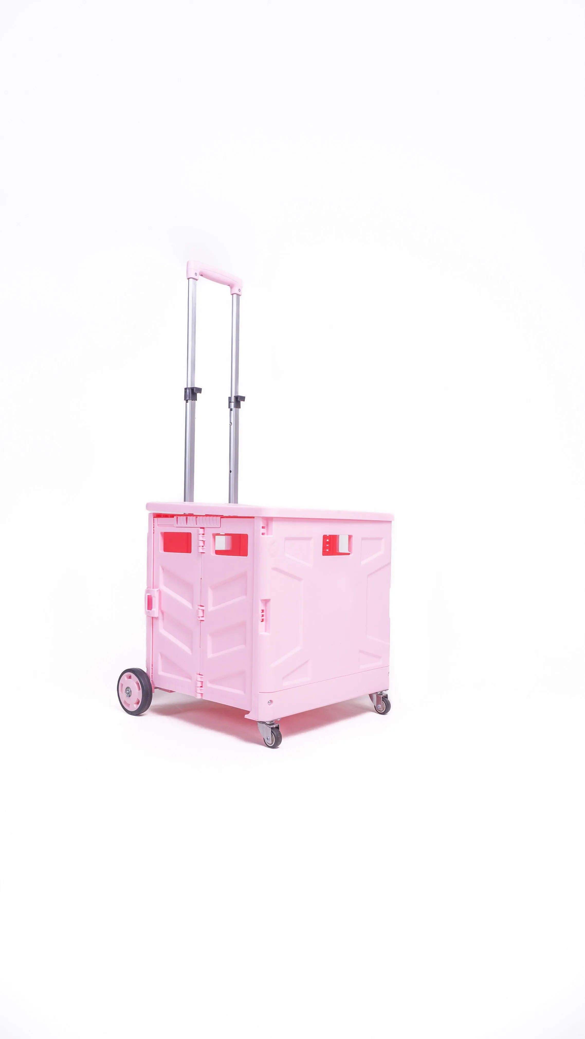 Sven Portable Folding Trolley Shopping Cart 75L (Pink)