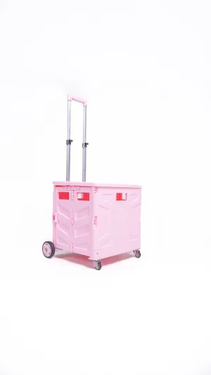 Sven Portable Folding Trolley Shopping Cart 75L (Pink)