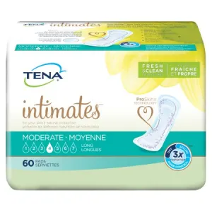 Tena 54375 Intimates Moderate Pads, Long, Case/180 (3 bags of 60)