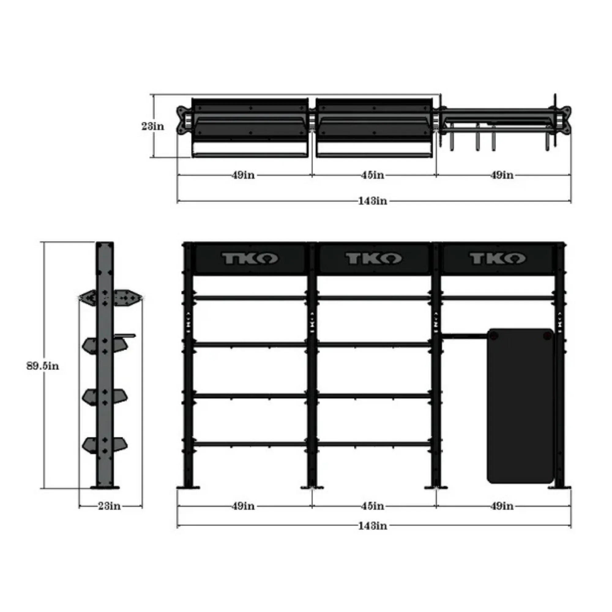 TKO Triple Storage Bay DB-TSB-848