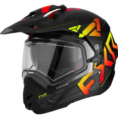 Torque X Team Helmet w/ Electric Shield and Sun Shade, Black/Inferno