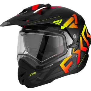 Torque X Team Helmet w/ Electric Shield and Sun Shade, Black/Inferno