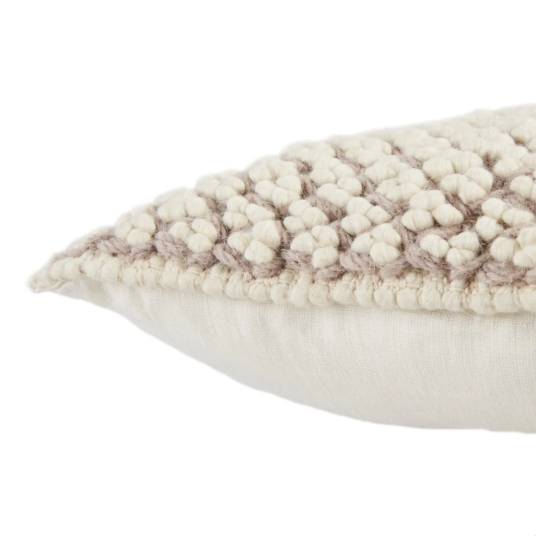 Toulon Wool Blend Throw Square Pillow Joss & Main Color: Light Taupe/Ivory