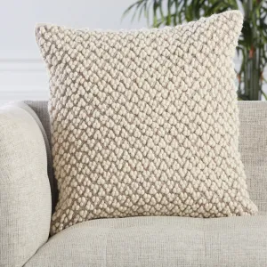 Toulon Wool Blend Throw Square Pillow Joss & Main Color: Light Taupe/Ivory