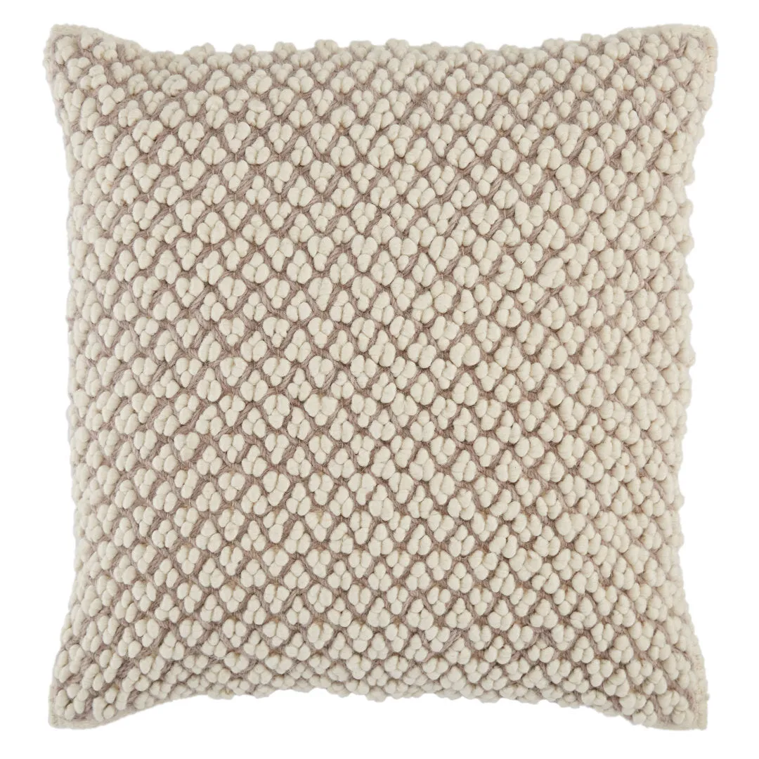 Toulon Wool Blend Throw Square Pillow Joss & Main Color: Light Taupe/Ivory