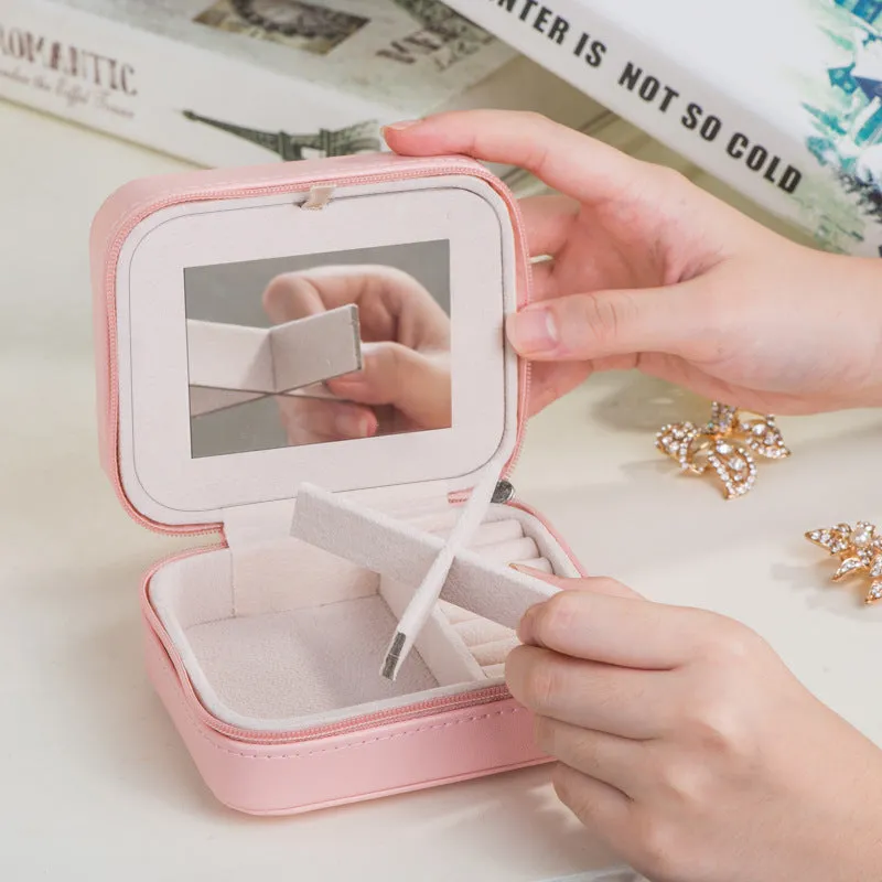 Travel Portable Jewelry Box Earring Storage Box