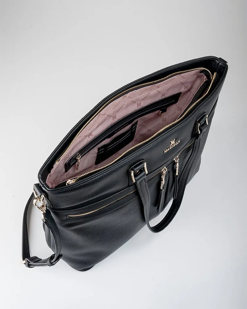 Trish Laptop Tote Work Bag   Monogram Strap