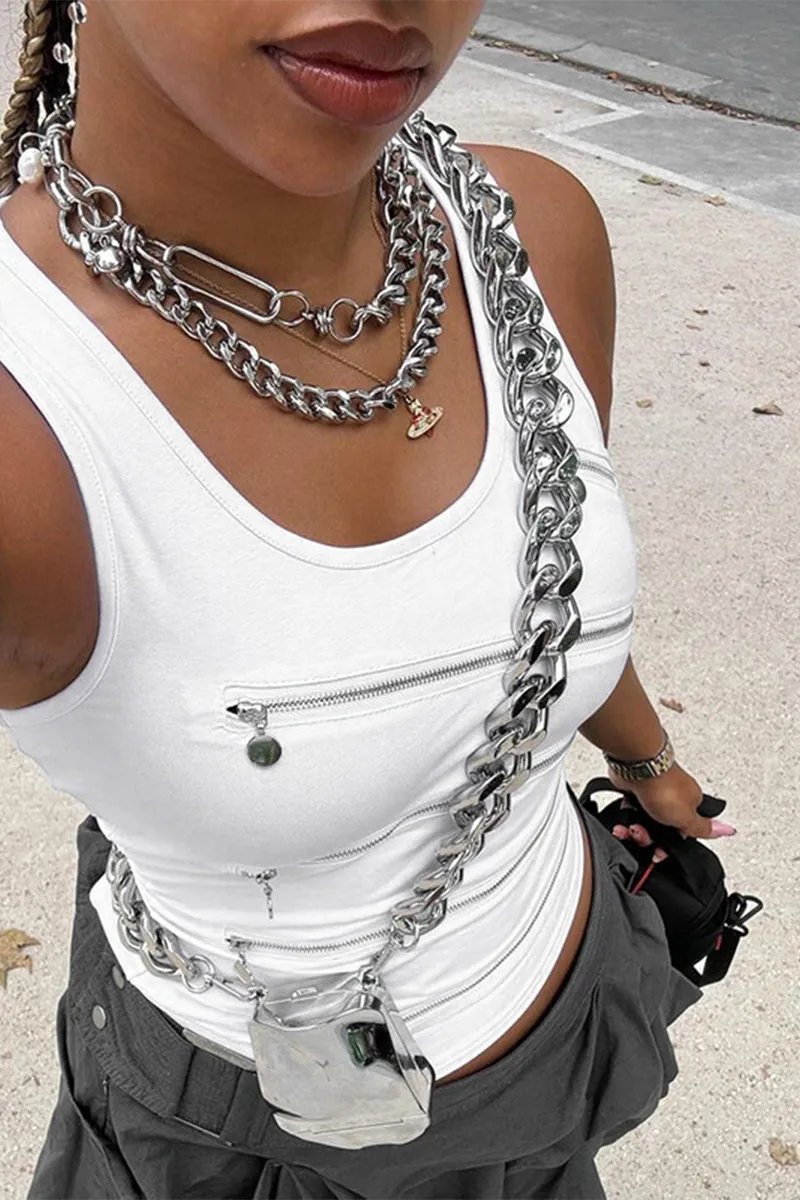 TS3131 Zippers Tank Top