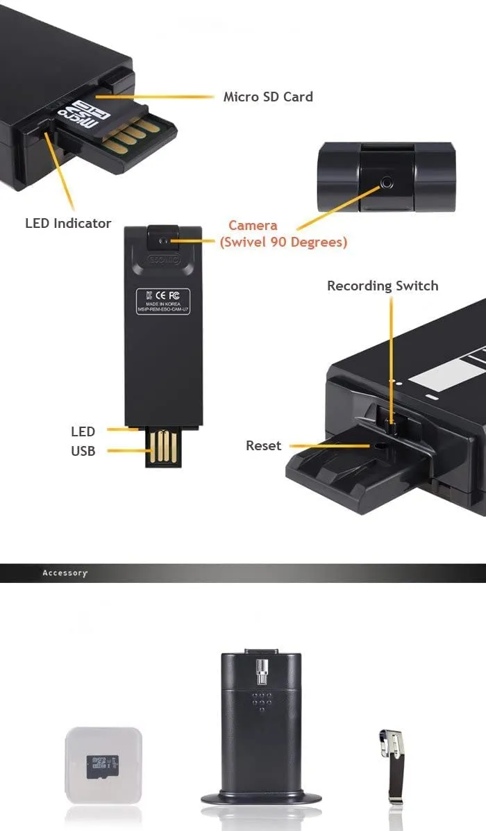 USB Mini Camera Audio Recorder 10hrs Battery Use