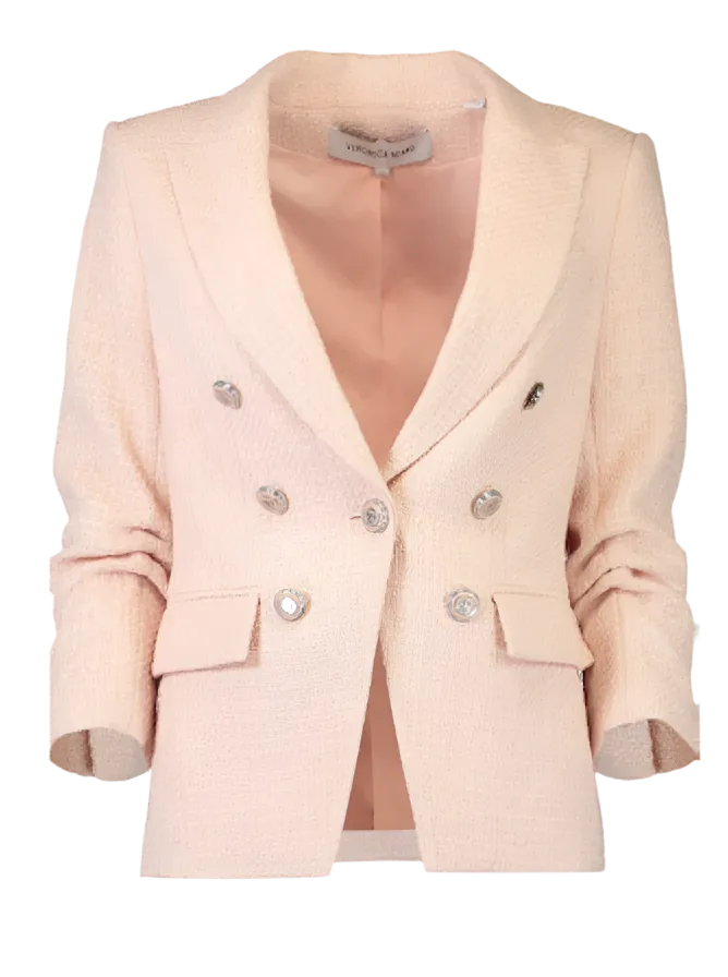 Veronica Beard - Ryland Tweed Dickey Jacket - Pink Shell