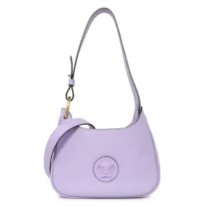 Versace Lilac Calfskin La Medusa Small Hobo Crossbody