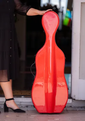 Vivo Deluxe Fibreglass Cello Case 1/2 Cherry Red