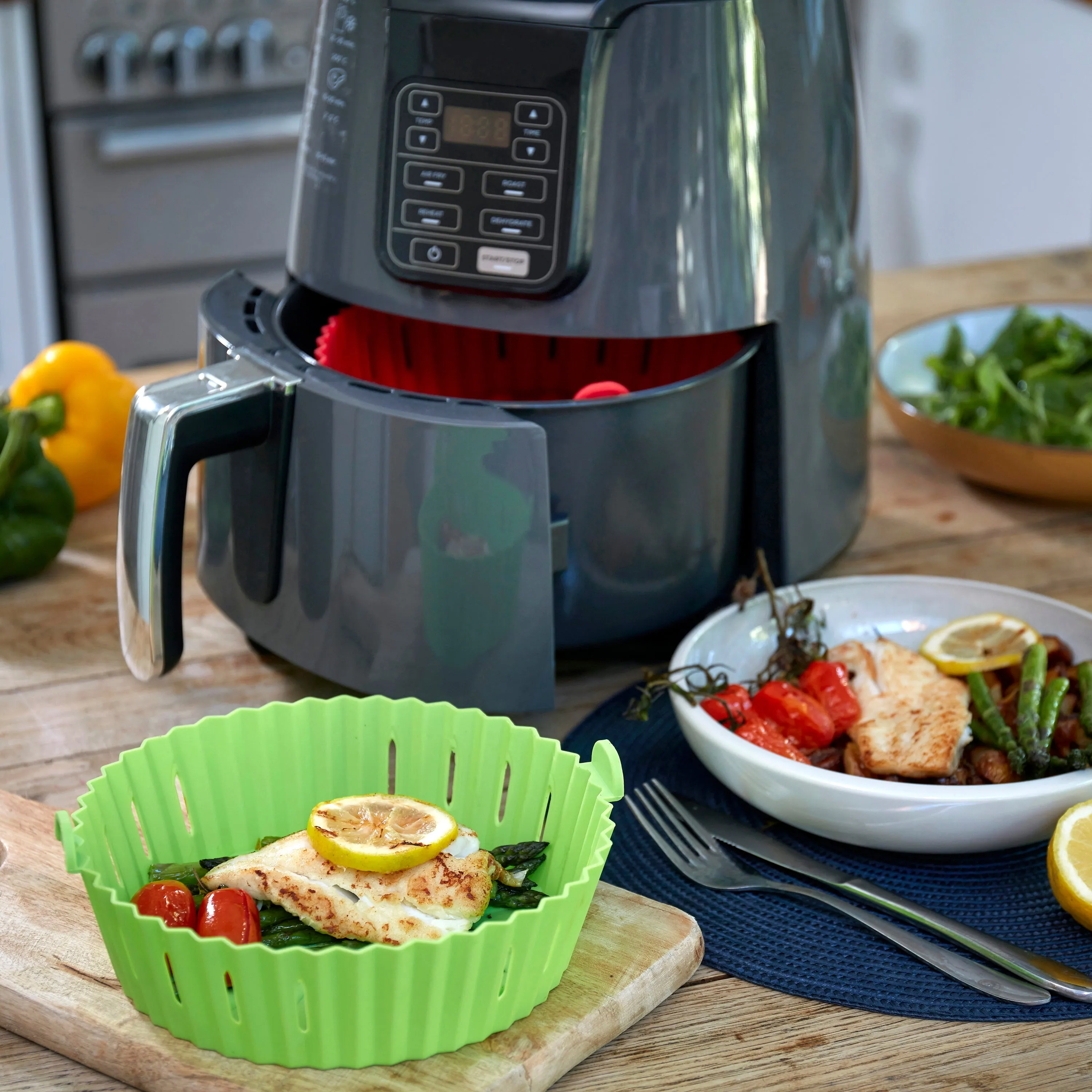 WAFE Silicone Air Fryer Liner 2PACK - Lime Green