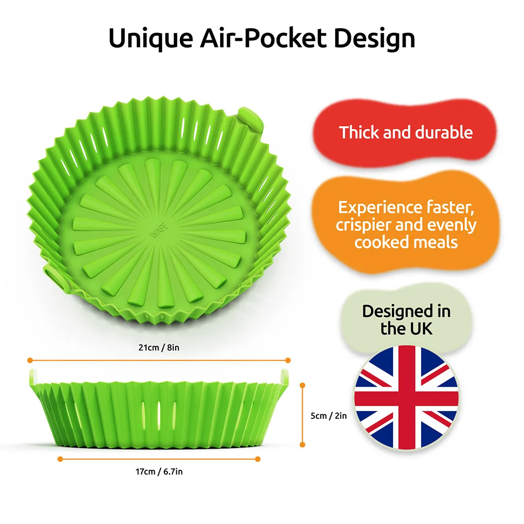 WAFE Silicone Air Fryer Liner 2PACK - Lime Green