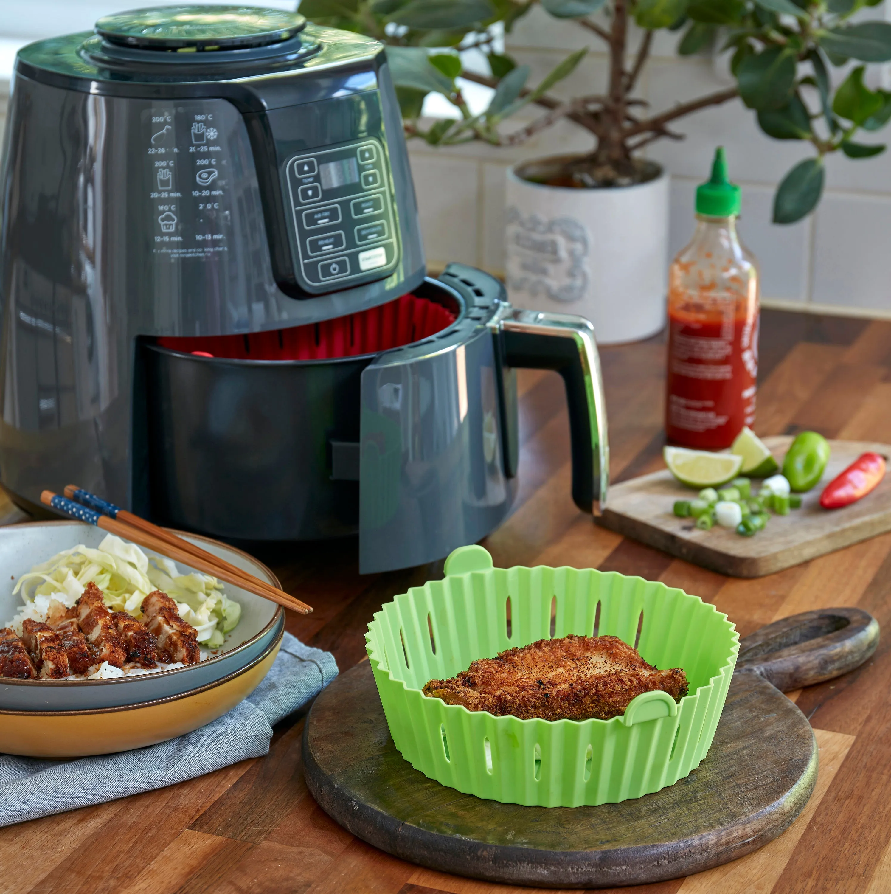 WAFE Silicone Air Fryer Liner 2PACK - Lime Green