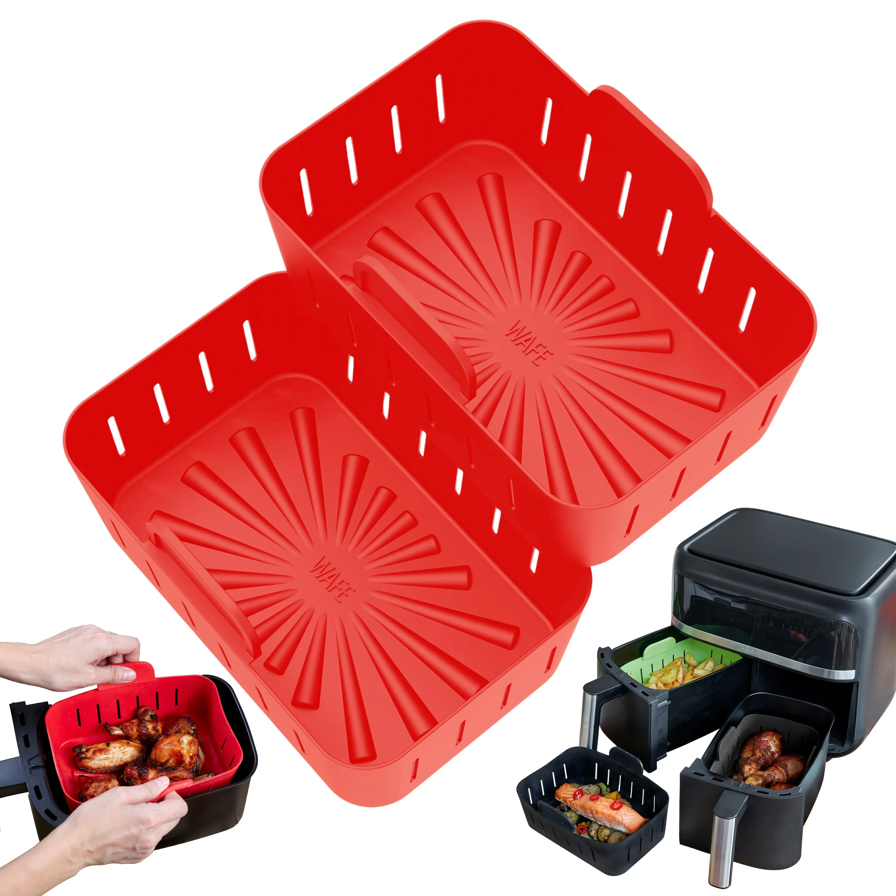 WAFE Silicone Air Fryer Ninja Liner 2PACK- Black