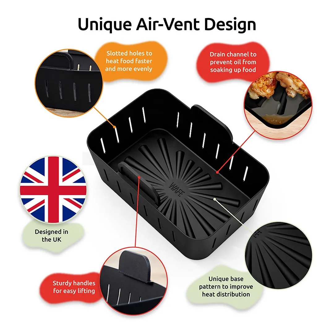WAFE Silicone Air Fryer Ninja Liner 2PACK- Black