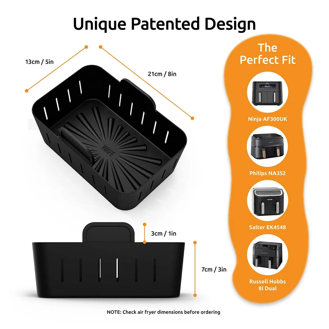 WAFE Silicone Air Fryer Ninja Liner 2PACK- Black