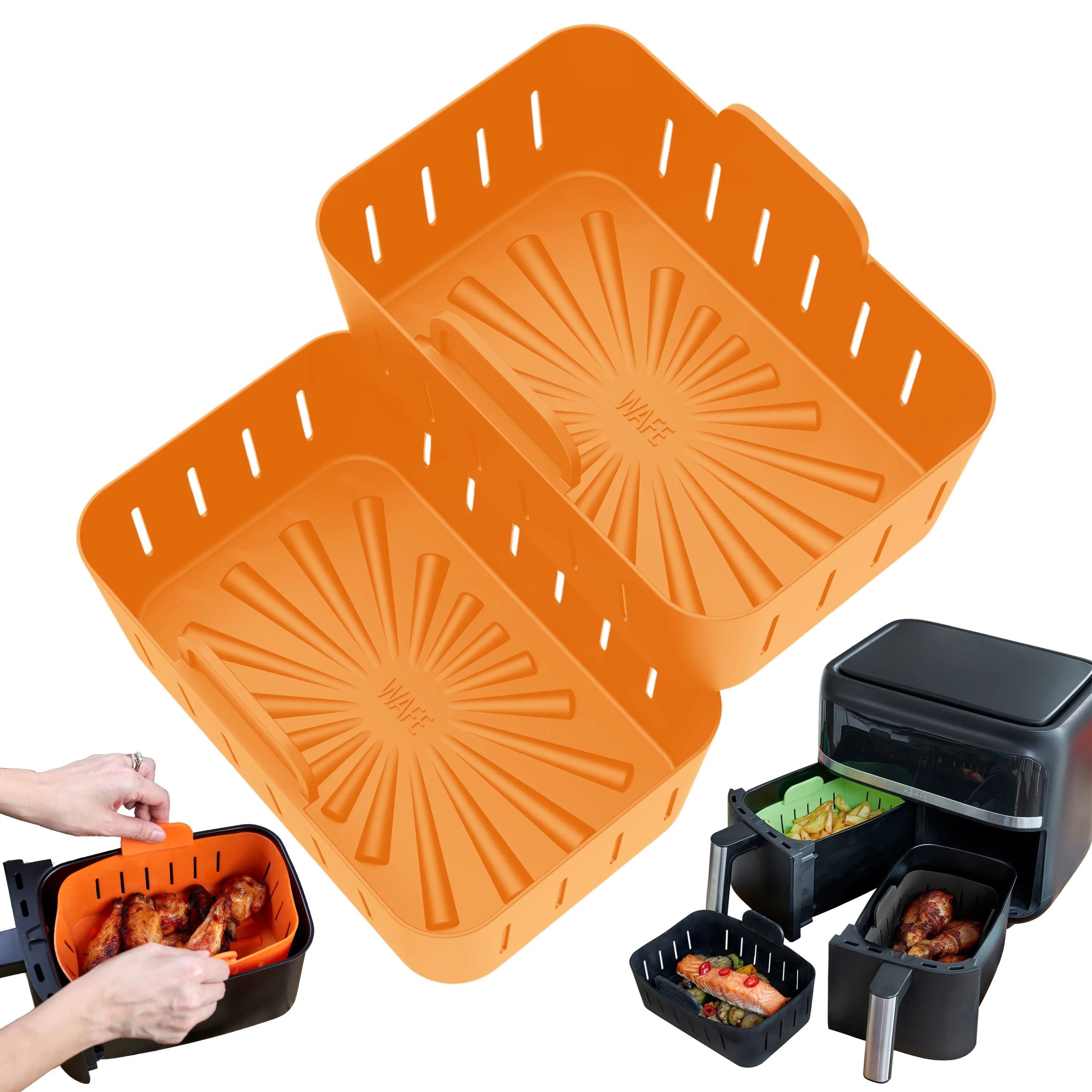 WAFE Silicone Air Fryer Ninja Liner 2PACK- Black