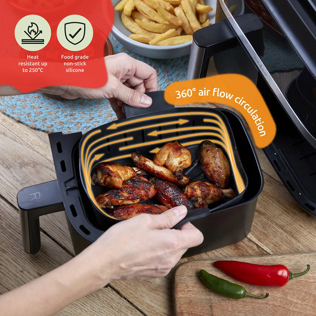 WAFE Silicone Air Fryer Ninja Liner 2PACK- Black