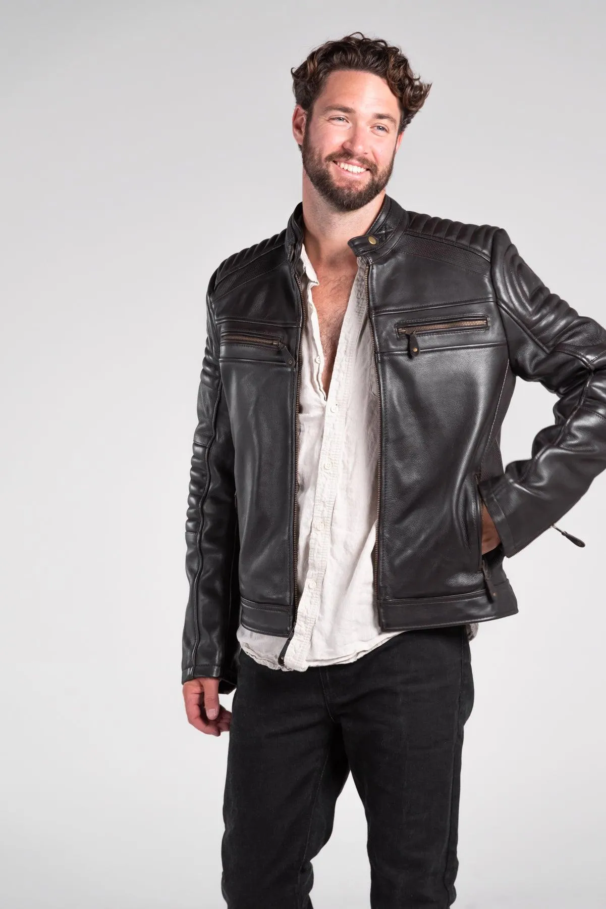 Wakefield Leather Motorcycle Jacket (Armoured)