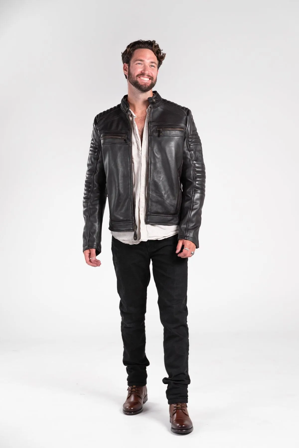 Wakefield Leather Motorcycle Jacket (Armoured)