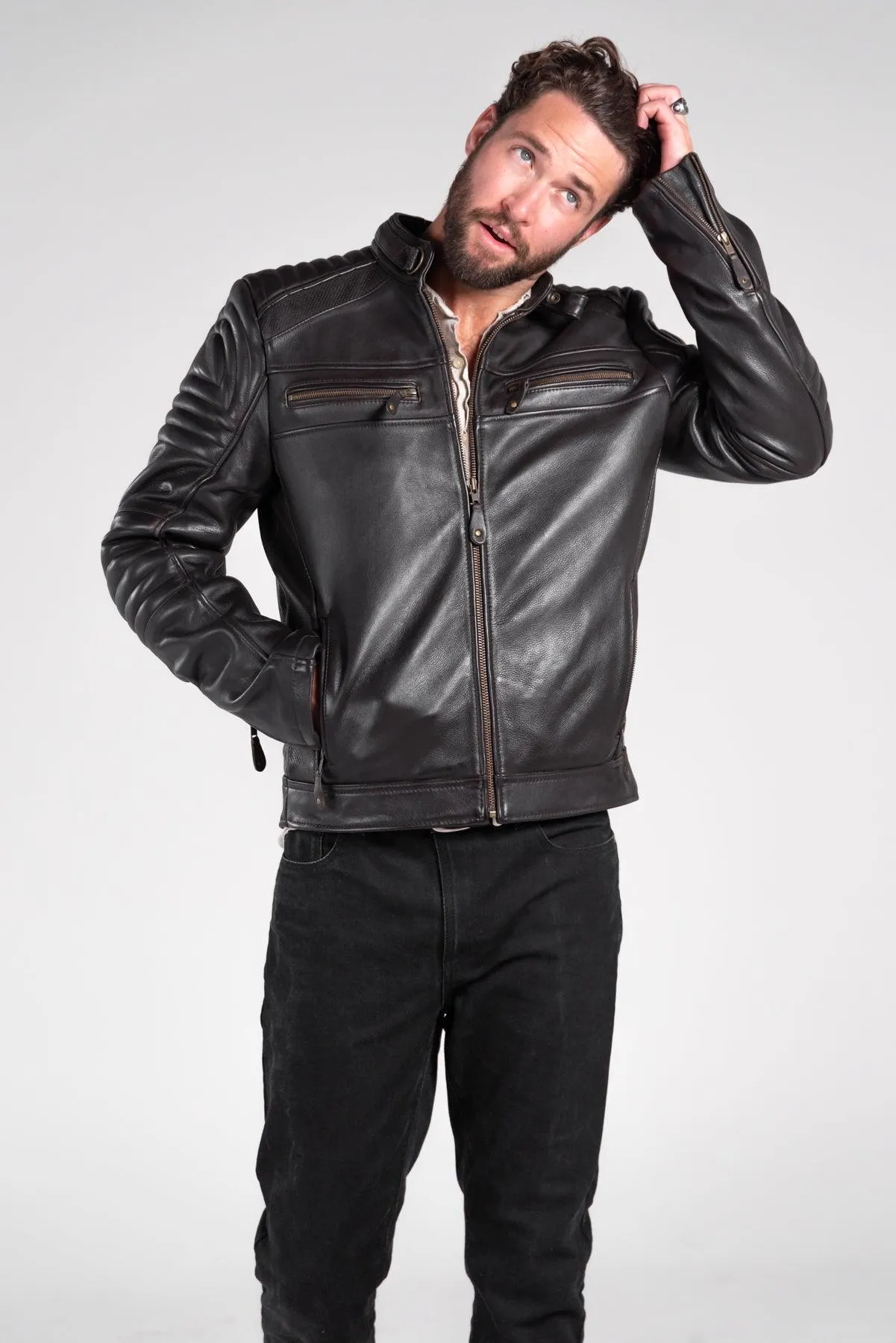 Wakefield Leather Motorcycle Jacket (Armoured)