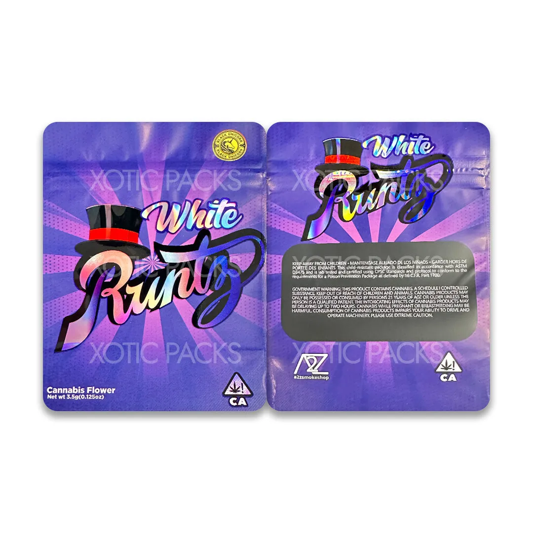 White Runtz (Purple Magic) Mylar Bag 3.5 Grams |Ziplock Baggies