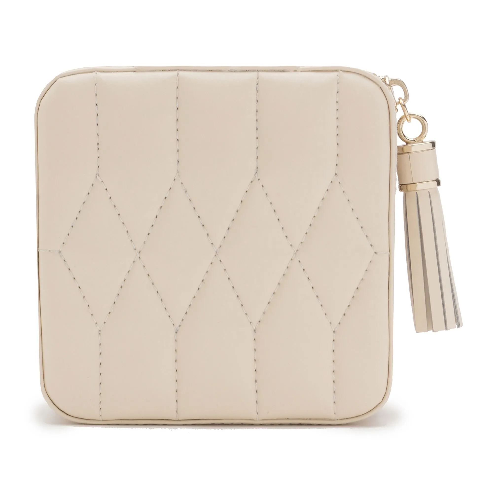 Wolf Caroline Jewelry Zip Travel Case - Ivory