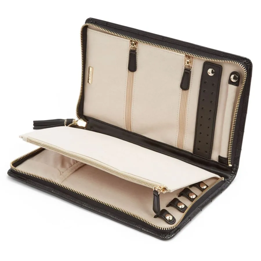 Wolf Caroline Large Jewelry Portfolio - Black