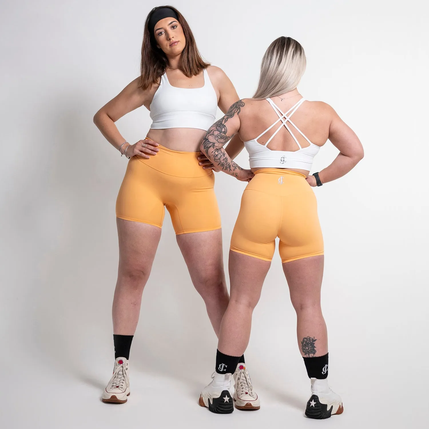 Women Gym Shorts Orange