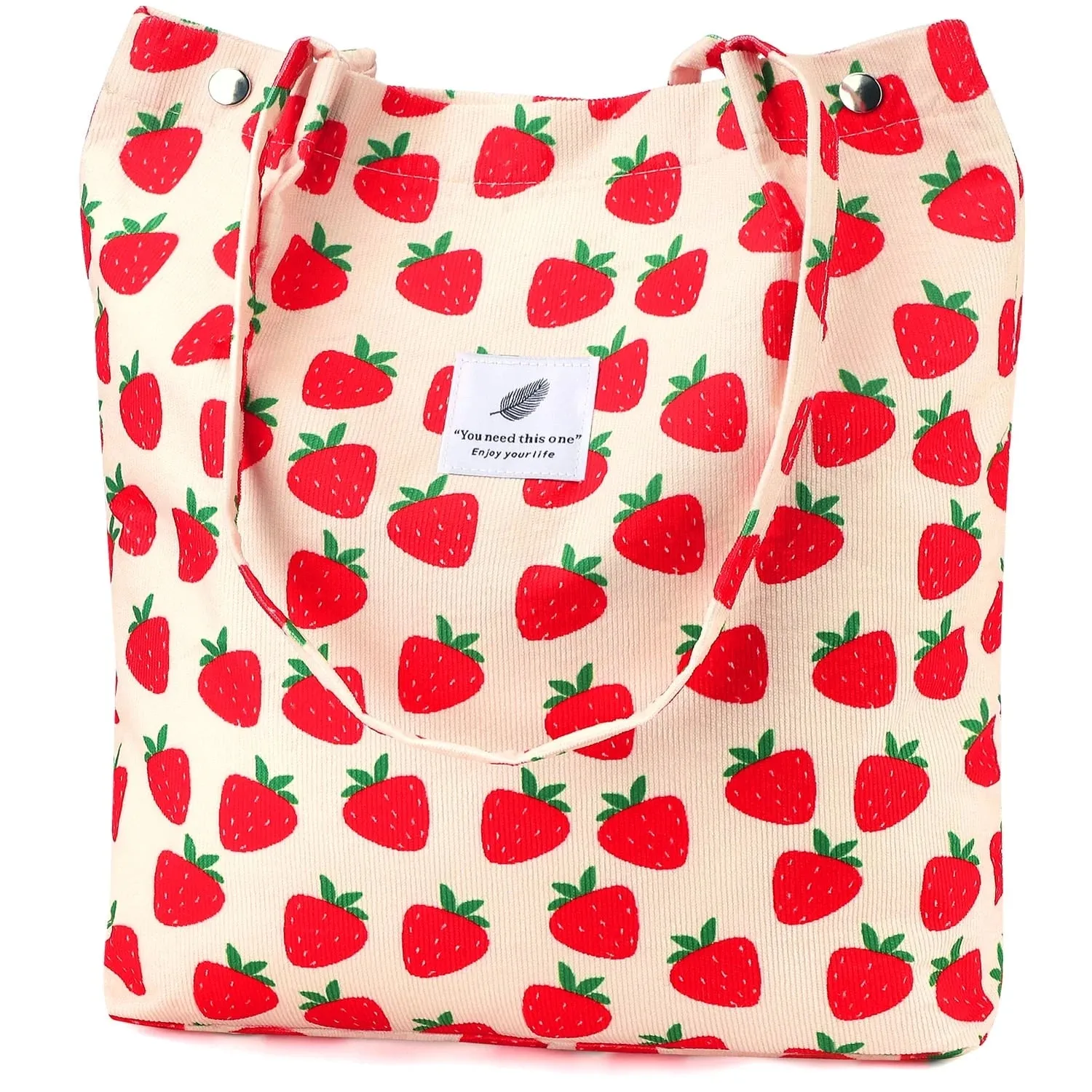 Women'S Corduroy Strawberry Shoulder Handbag, A-Strawberry