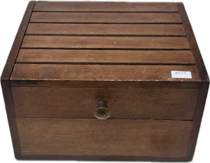 Wood Tea Caddy w/ Ceramic Storage Inserts