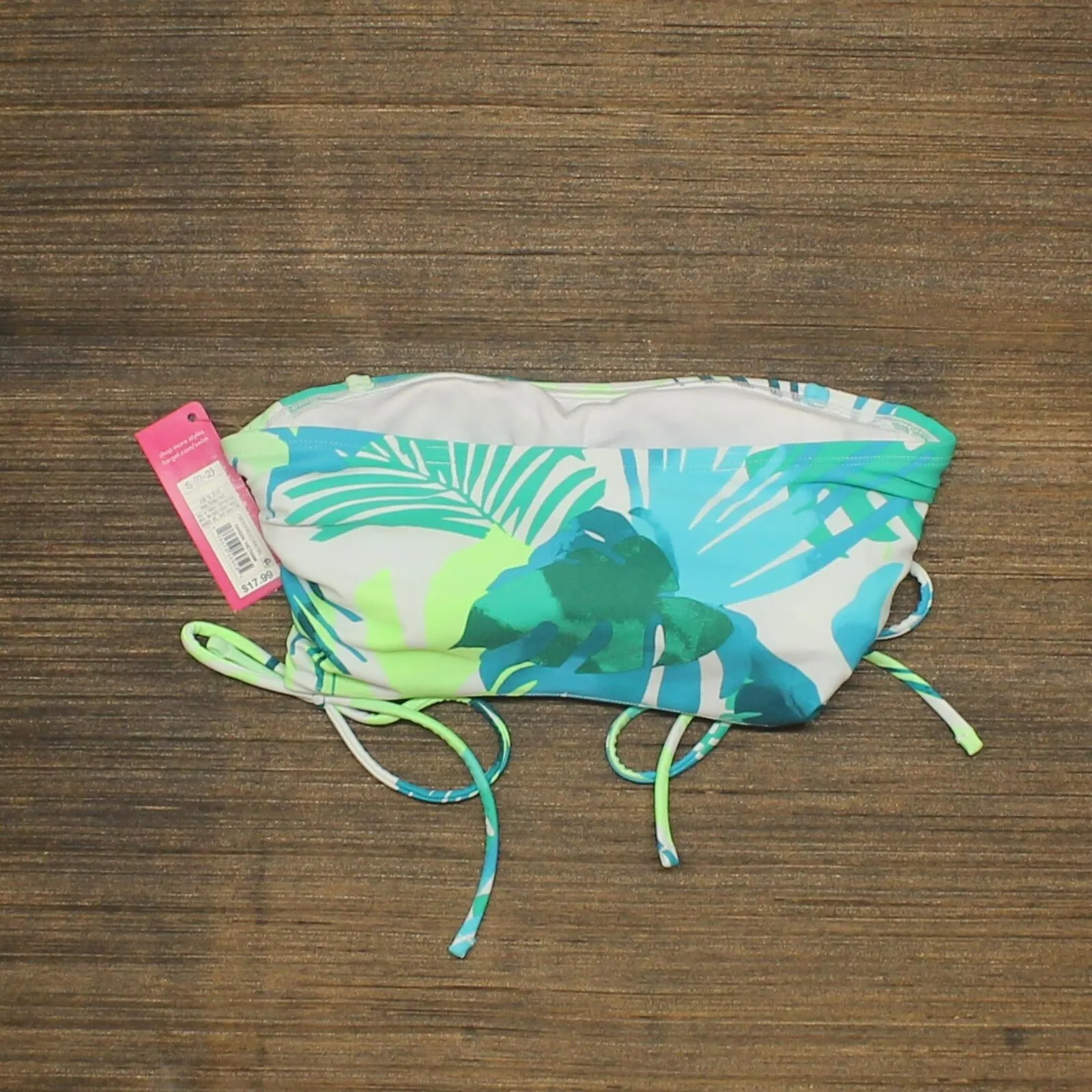 Xhilaration Women's Longline Side-Cinch Strapless Bandeau Bikini Top Small