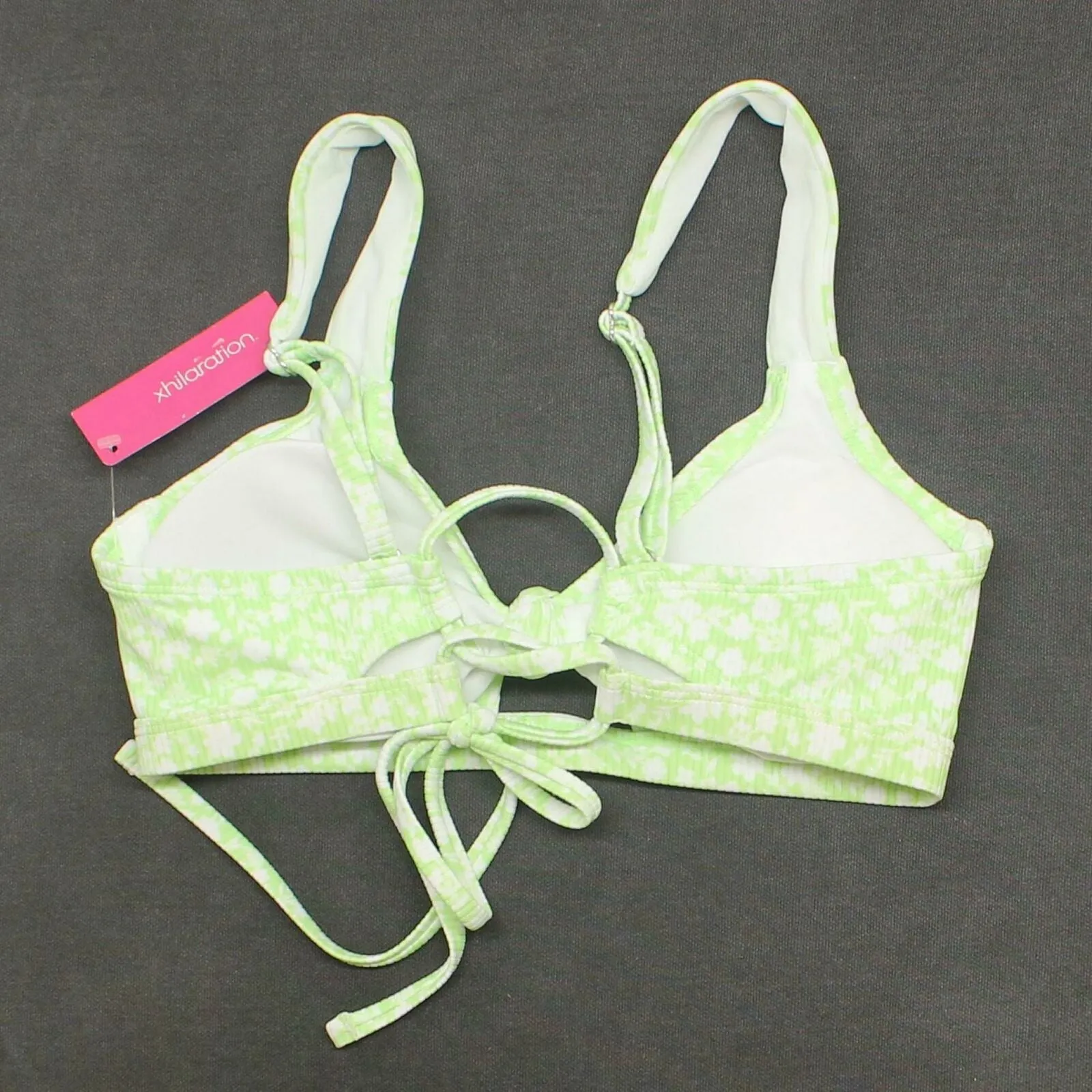 Xhilaration Women's Ribbed Knot-Front Bralette Bikini Top - D/DD