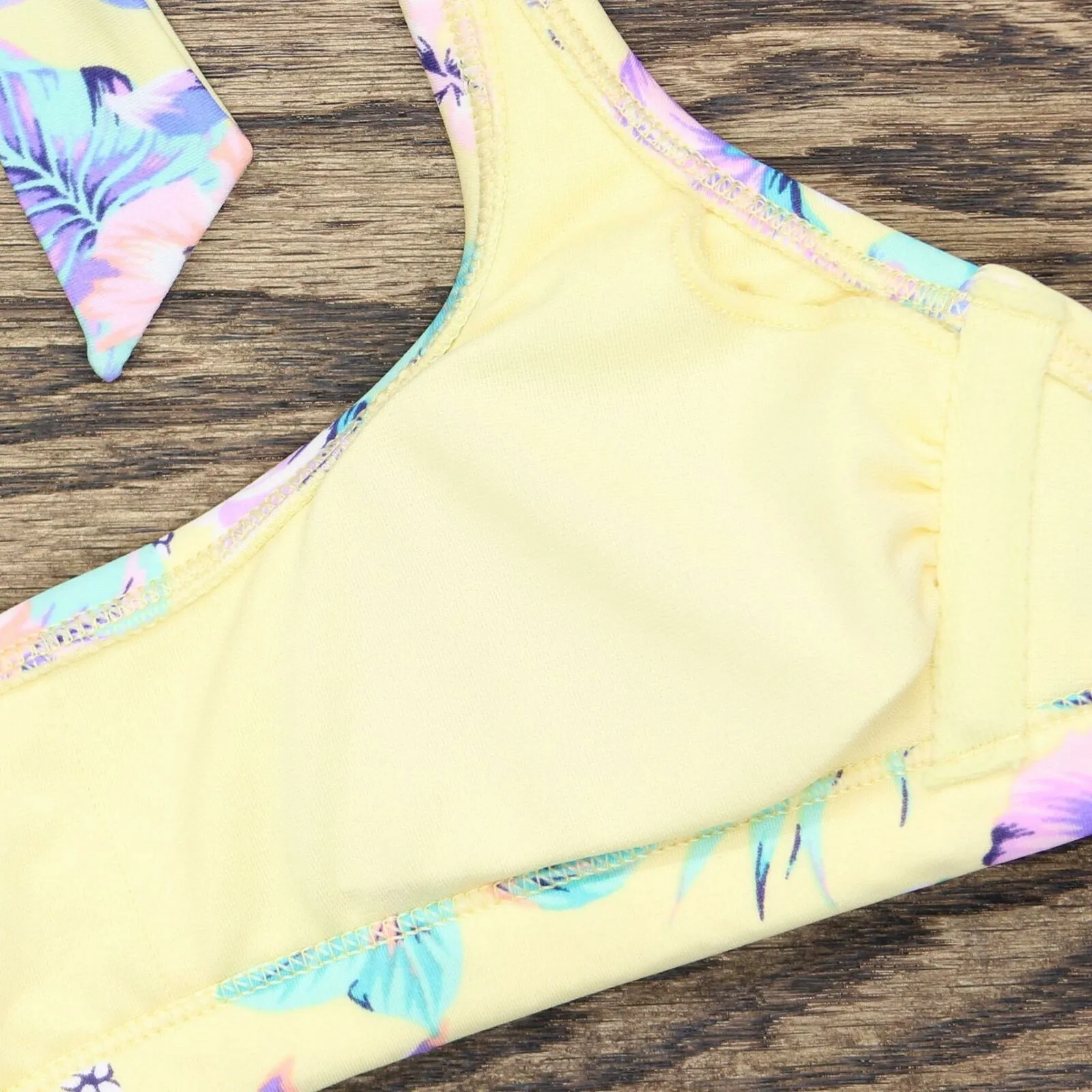 Xhilaration Women's Tropical Halter Bralette Bikini Top
