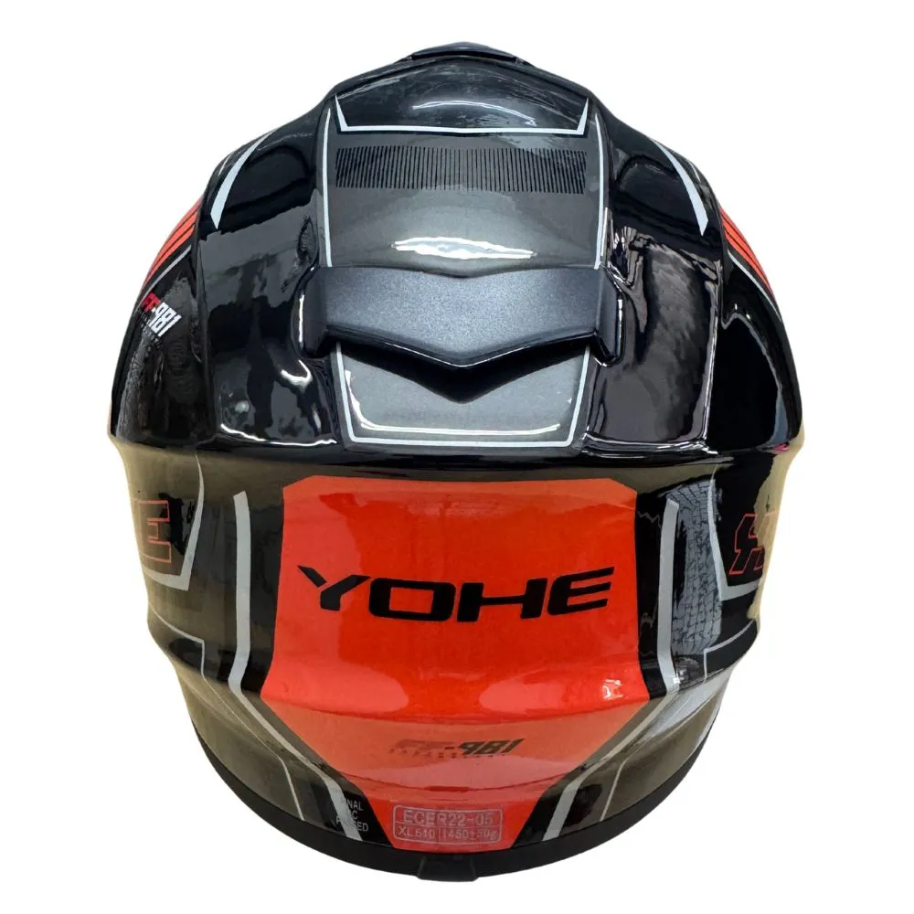 YOHE 981 Shinny Orange/Grey/Black Gloss Helmet