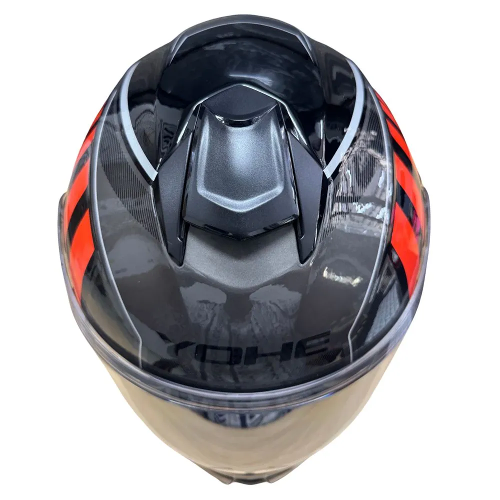 YOHE 981 Shinny Orange/Grey/Black Gloss Helmet
