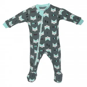 Zippyjamz - Organic Footie - Quiet Fox Green